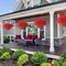 Artificial Faux Hanging Flowers Plants Baskets for Outdoors Outside Spring Decoration, Fake Silk Red Morning Glory UV Resistant Look Real for Front Door Porch Patio Balcony Yard Garden Home